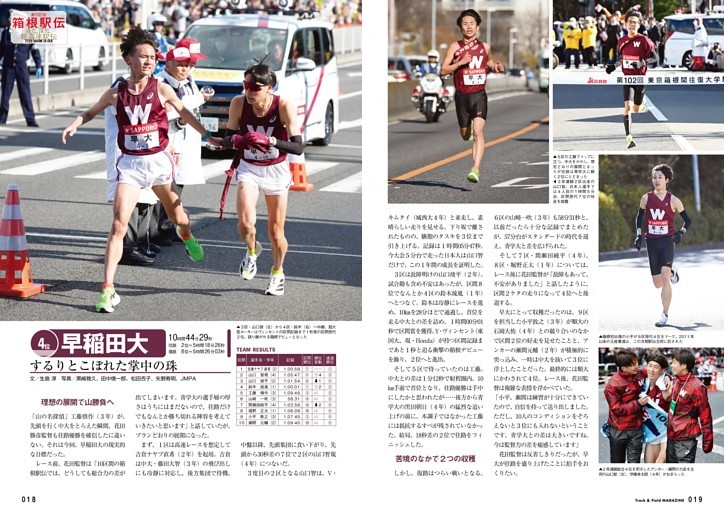 箱根駅伝 4位・早稲田大