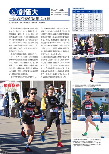 箱根駅伝 8位・創価大