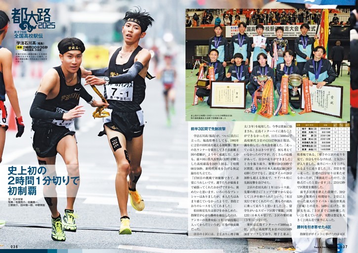 全国高校駅伝 男子優勝・学法石川高（福島）