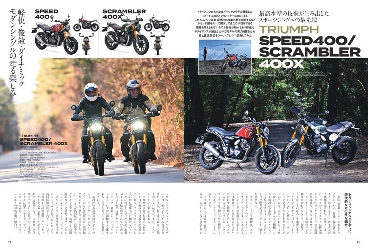 TRIUMPH SPEED400／SCRUMBLER400X (BikeJIN/培倶人) | dマガジン