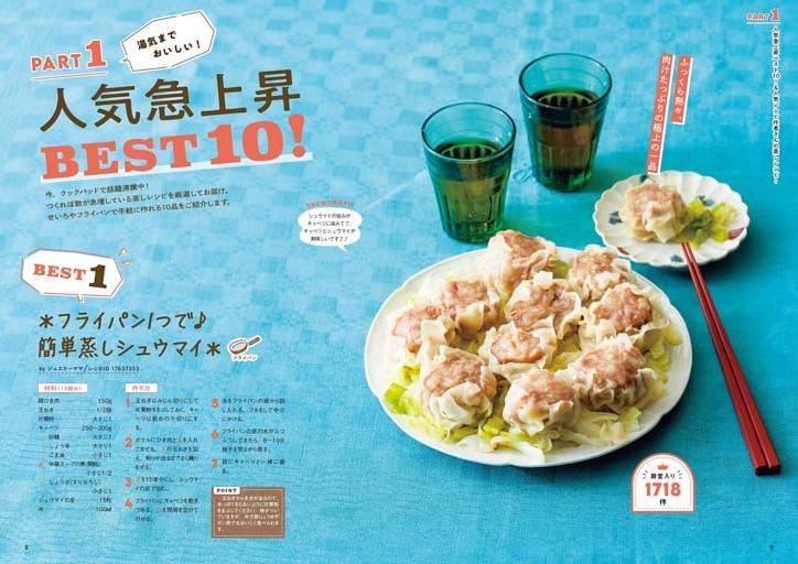 Part1 人気急上昇 BEST10!／＊フライパン1つで♪簡単蒸しシュウマイ＊