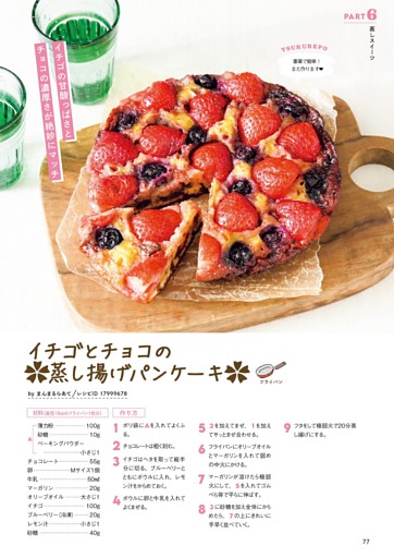 イチゴとチョコの蒸し揚げパンケーキ