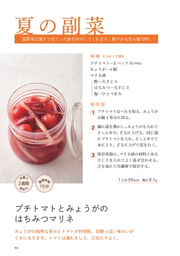 プチトマトとみょうがのはちみつマリネ