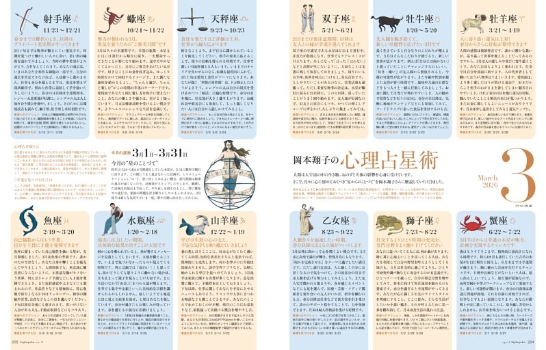 岡本翔子の心理占星術 3月1日～3月31日