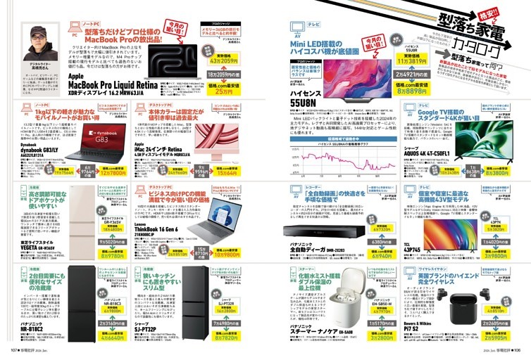 型落ち家電カタログ