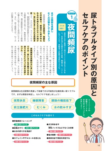＜尿トラブルタイプ別の原因とセルフケアのポイント＞夜間頻尿