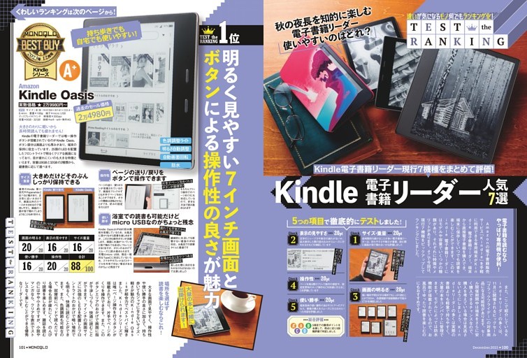 TEST the RANKING　Kindle電子書籍リーダー 人気7選